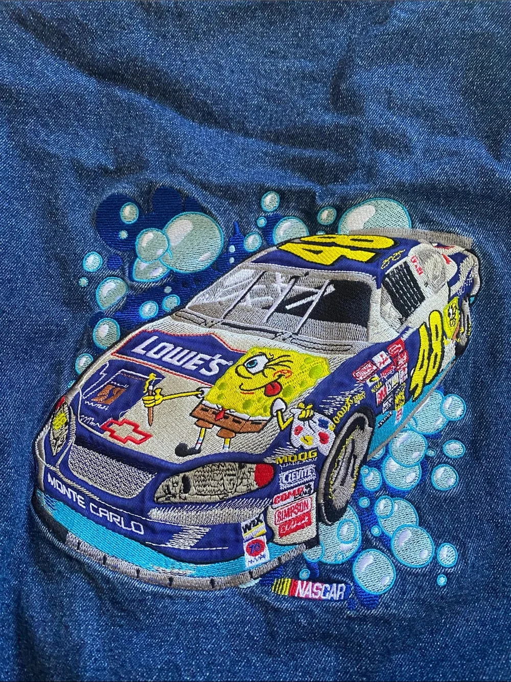 Racing Champions Vintage Sponge Bob Race Pants children’s bomber jacket-large